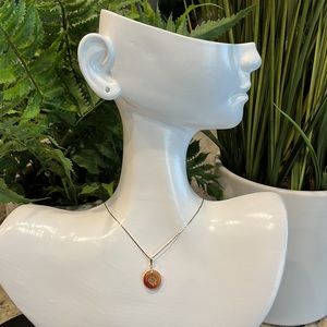 Solid 14K Gold & Jade Pendant